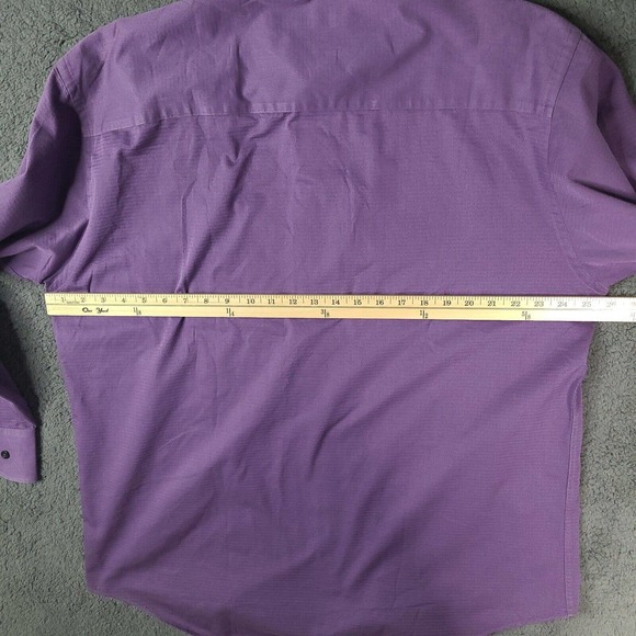 Kenneth Cole Dress‎ Shirt Size 16.5 34-35 Purple Button Down Long Sleeve - Picture 9 of 12